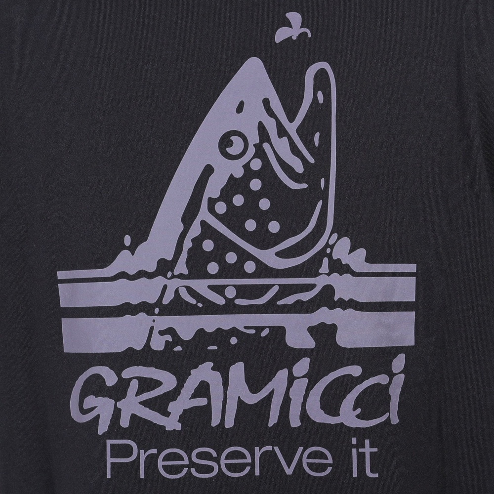 グラミチ（Gramicci）（メンズ、レディース）半袖Tシャツ トラウトTシャツ G3SU-T050-VTBLK ダークグレー