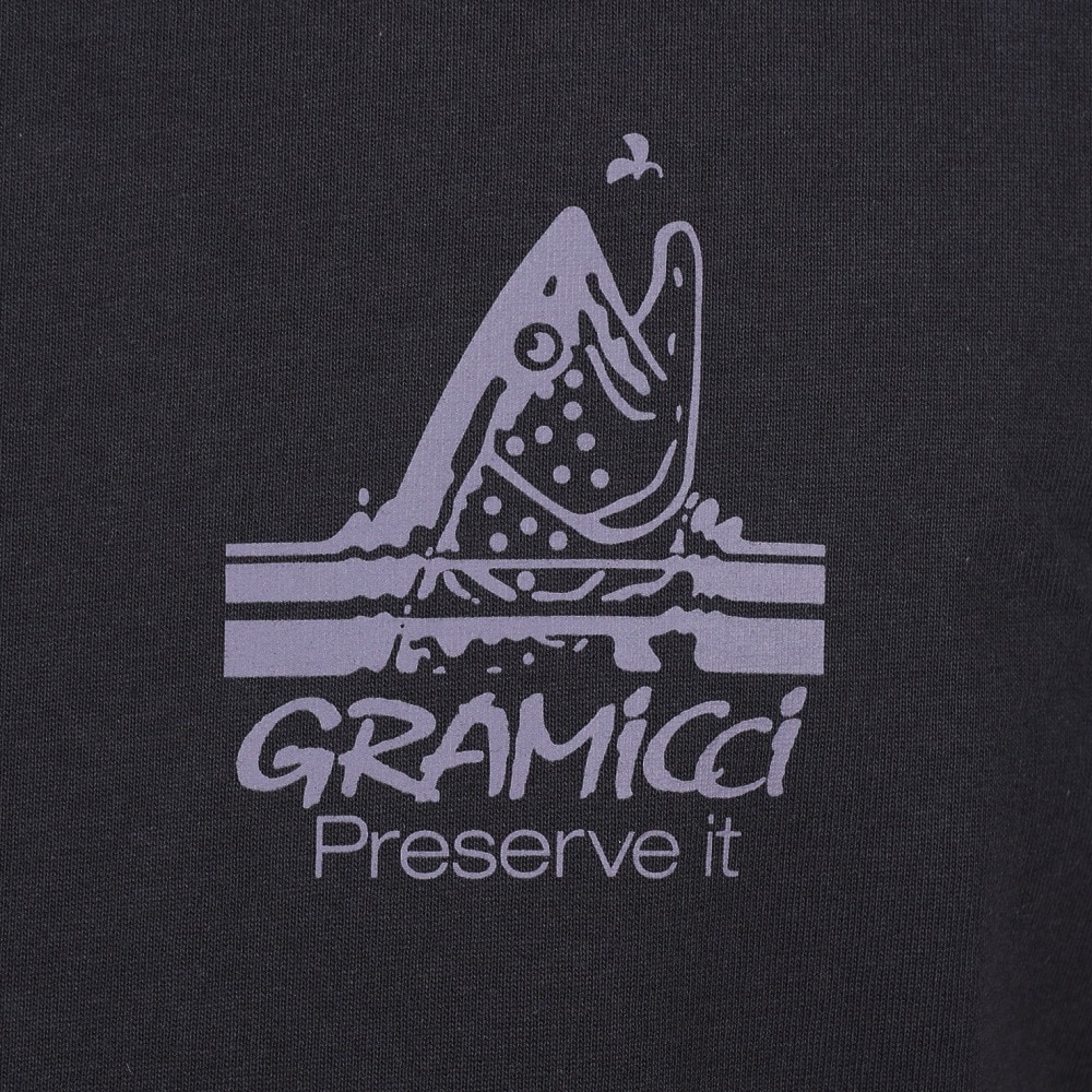 グラミチ（Gramicci）（メンズ、レディース）半袖Tシャツ トラウトTシャツ G3SU-T050-VTBLK ダークグレー