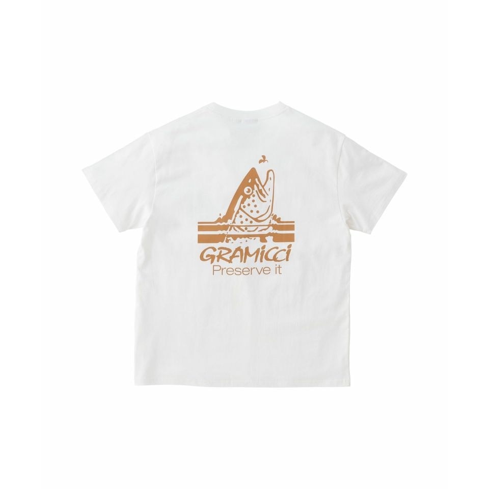 グラミチ（Gramicci）（メンズ）半袖Tシャツ トラウトTシャツ G3SU-T050-WHITE ホワイト