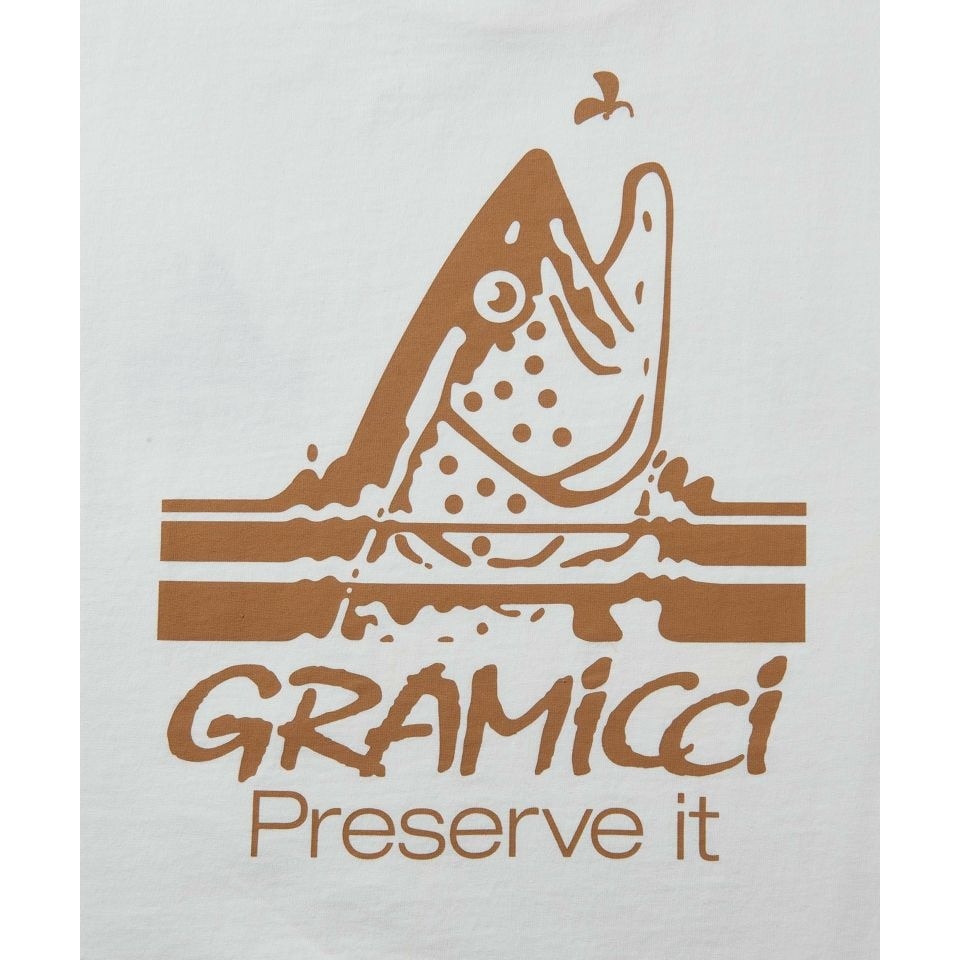 グラミチ（Gramicci）（メンズ）半袖Tシャツ トラウトTシャツ G3SU-T050-WHITE ホワイト