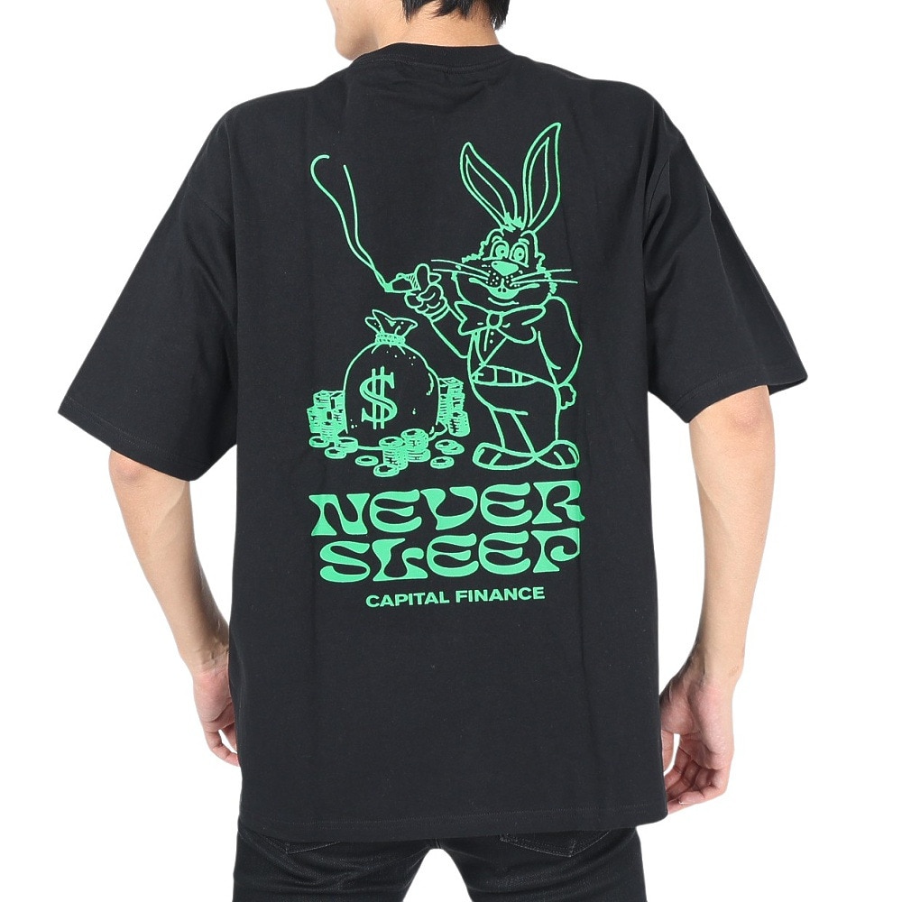 マナスタッシュ（MANASTASH）（メンズ）半袖Tシャツ CiTee RABBIT ラビットTシャツ 792-3134040 BLK ブラック