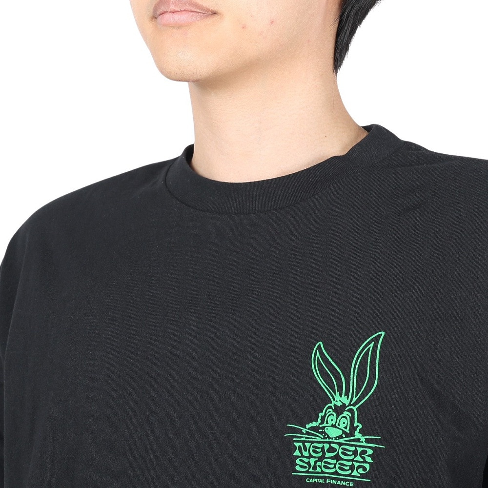 マナスタッシュ（MANASTASH）（メンズ）半袖Tシャツ CiTee RABBIT ラビットTシャツ 792-3134040 BLK ブラック
