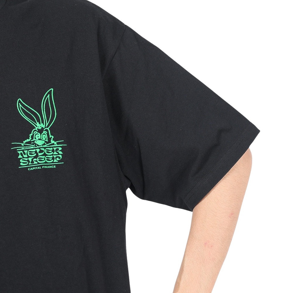 マナスタッシュ（MANASTASH）（メンズ）半袖Tシャツ CiTee RABBIT ラビットTシャツ 792-3134040 BLK ブラック