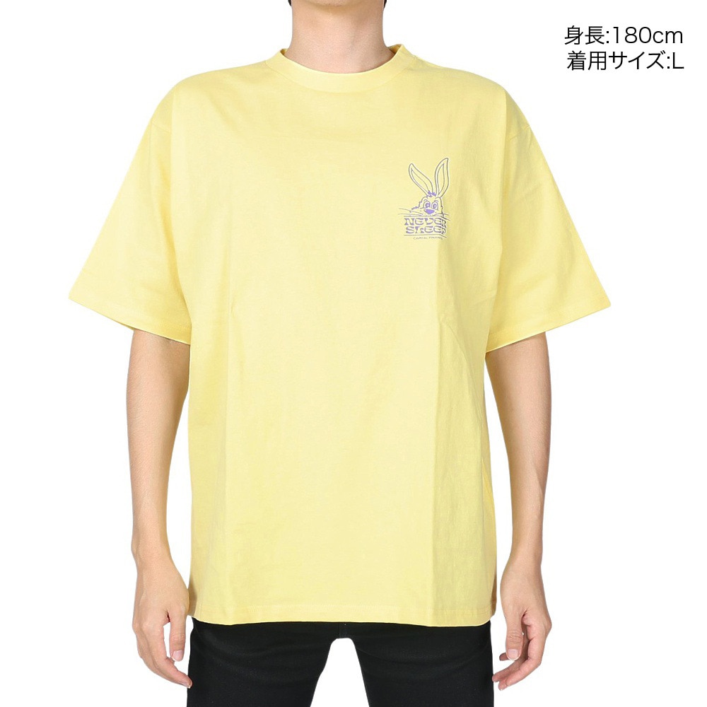 マナスタッシュ（MANASTASH）（メンズ）半袖Tシャツ CiTee RABBIT ラビットTシャツ 792-3134040 LEMON レモン