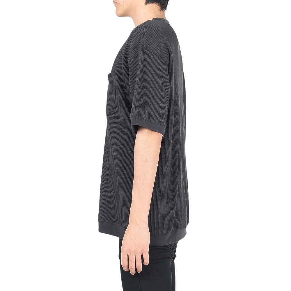 マナスタッシュ（MANASTASH）（メンズ）半袖Tシャツ SNUG サーマル SHORT 23 Tシャツ 792-3134042 BLK ブラック