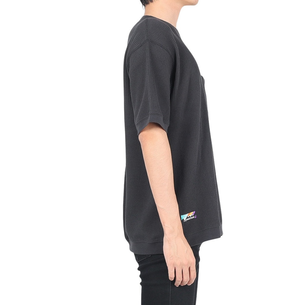 マナスタッシュ（MANASTASH）（メンズ）半袖Tシャツ SNUG サーマル SHORT 23 Tシャツ 792-3134042 BLK ブラック