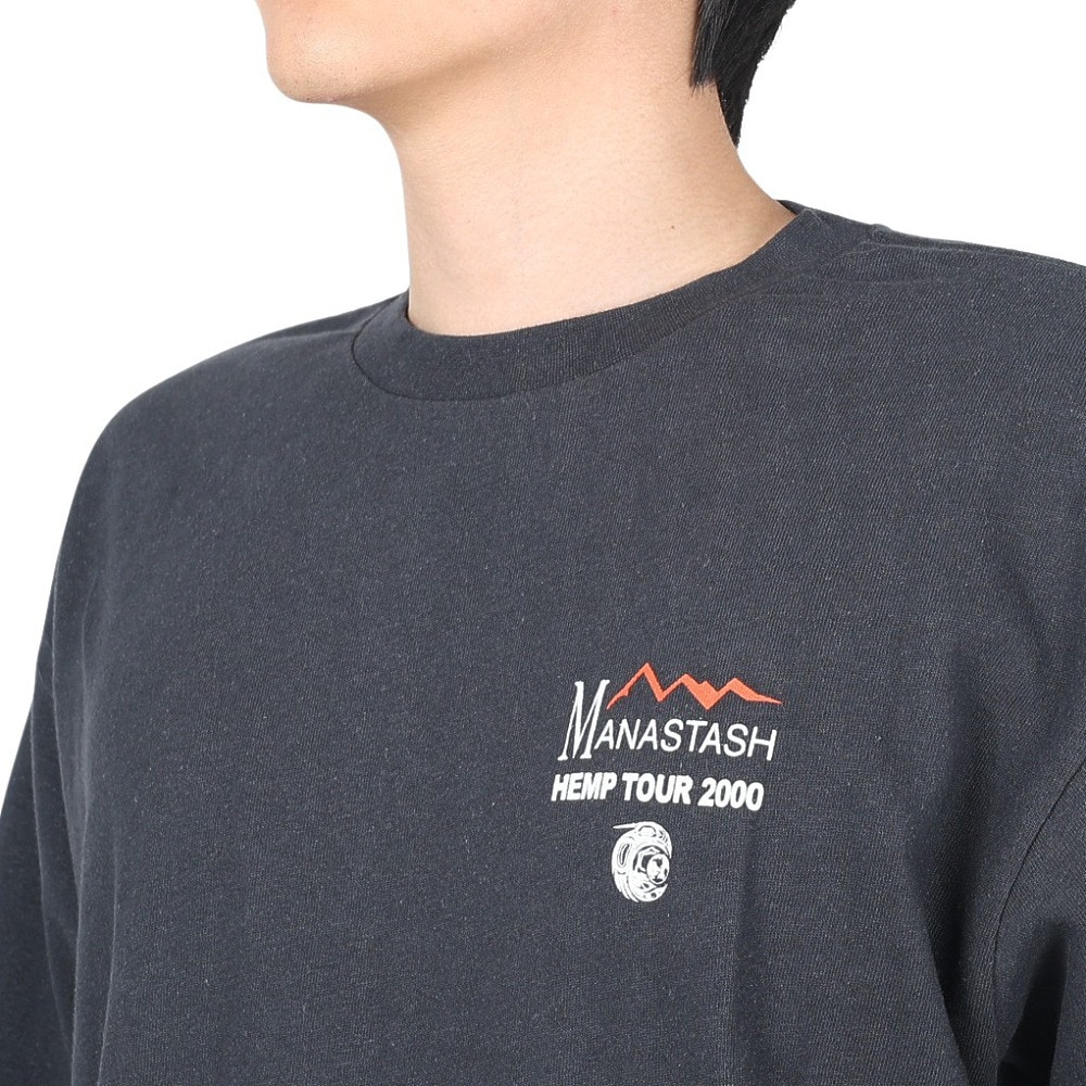 マナスタッシュ（MANASTASH）（メンズ）半袖Tシャツ HEMP TEE TOUR 2000 シャツ 792-3134045 BLK ブラック