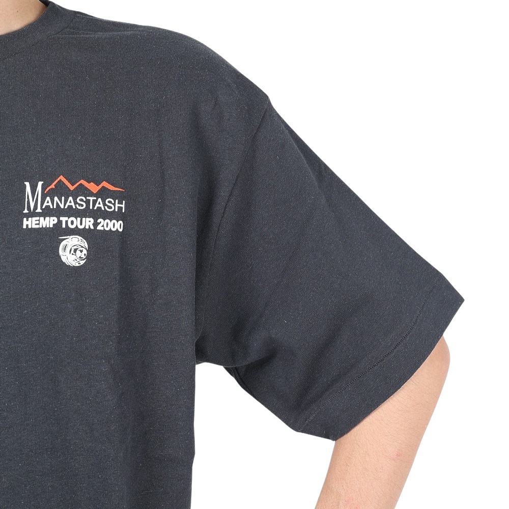 マナスタッシュ（MANASTASH）（メンズ）半袖Tシャツ HEMP TEE TOUR 2000 シャツ 792-3134045 BLK ブラック