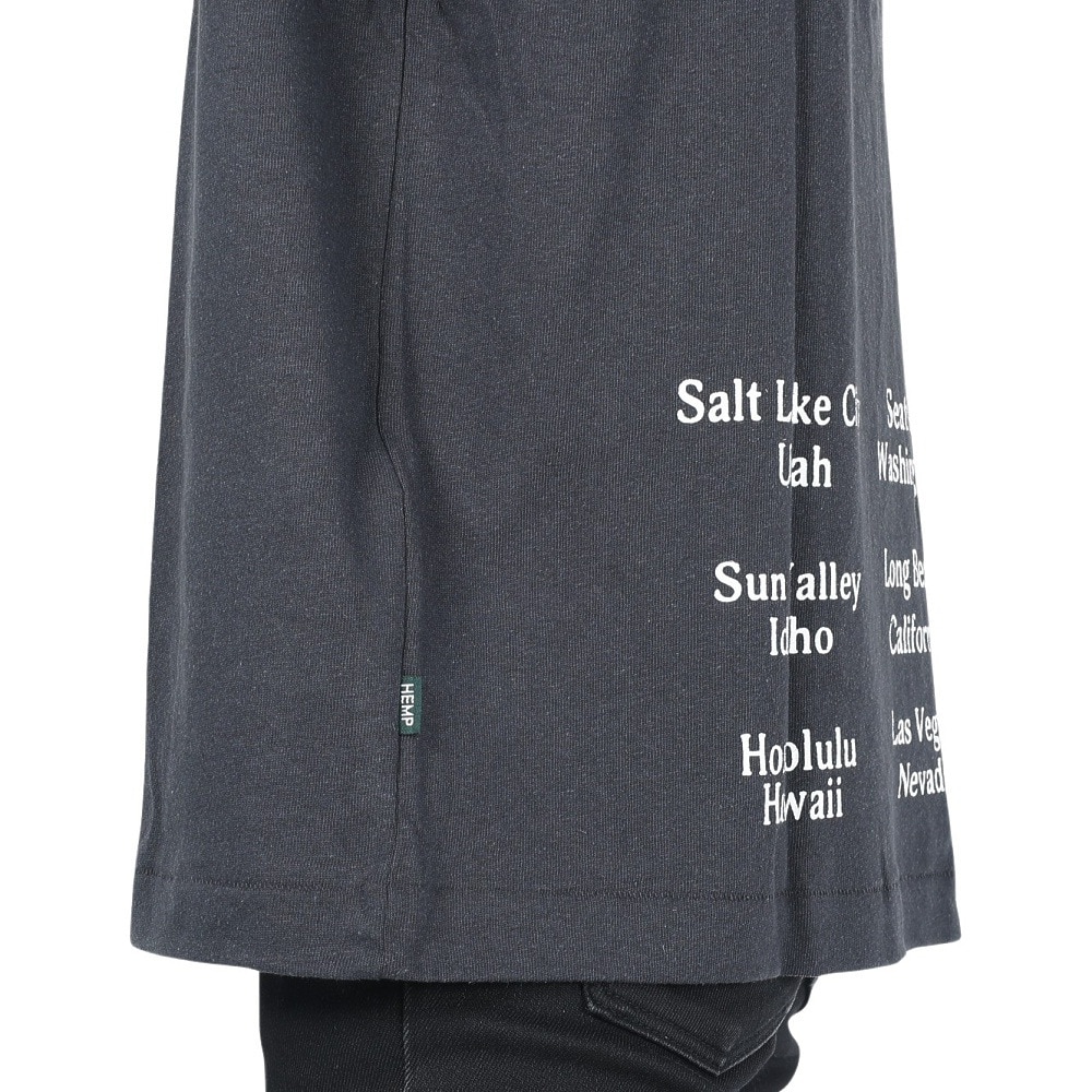 マナスタッシュ（MANASTASH）（メンズ）半袖Tシャツ HEMP TEE TOUR 2000 シャツ 792-3134045 BLK ブラック