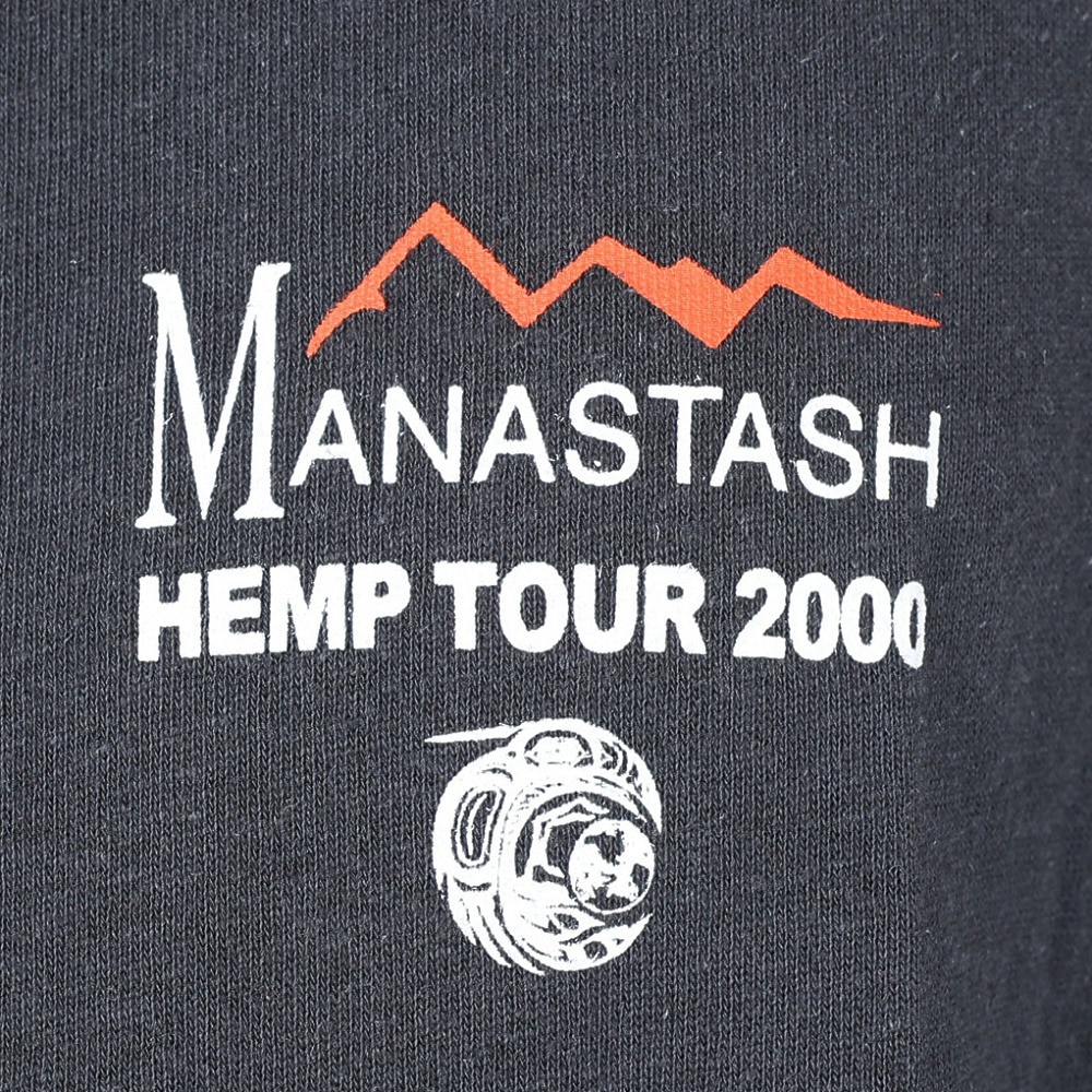 マナスタッシュ（MANASTASH）（メンズ）半袖Tシャツ HEMP TEE TOUR 2000 シャツ 792-3134045 BLK ブラック