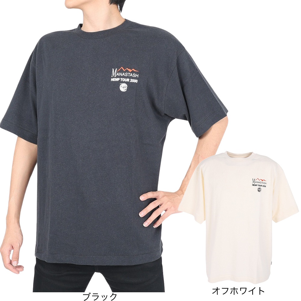 マナスタッシュ（MANASTASH）（メンズ）半袖Tシャツ HEMP TEE TOUR 2000 シャツ 792-3134045 BLK ブラック