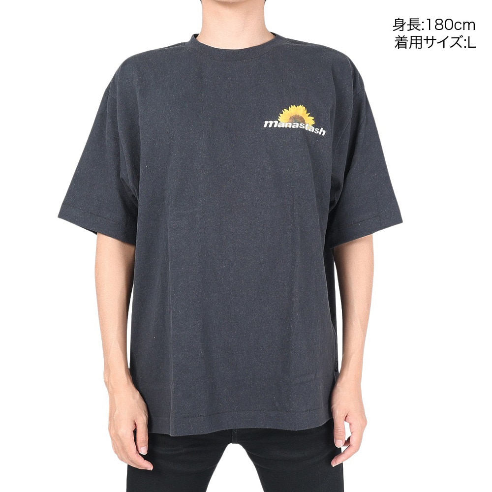 マナスタッシュ（MANASTASH）（メンズ）半袖Tシャツ HEMP TEE SUN シャツ 792-3134046 BLK ブラック