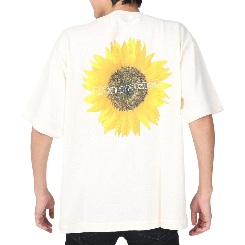 マナスタッシュ（MANASTASH）（メンズ）半袖Tシャツ HEMP TEE SUN シャツ 792-3134046 NTL アイボリー