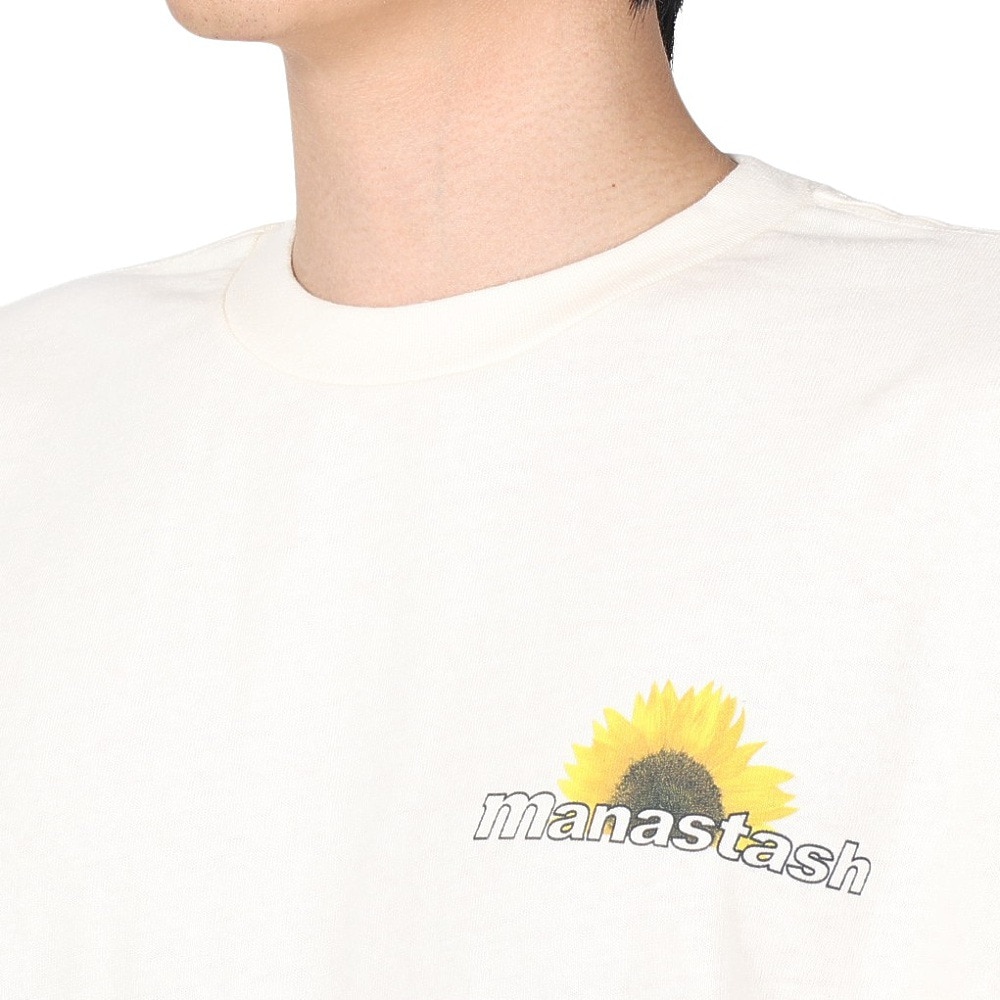 マナスタッシュ（MANASTASH）（メンズ）半袖Tシャツ HEMP TEE SUN シャツ 792-3134046 NTL アイボリー