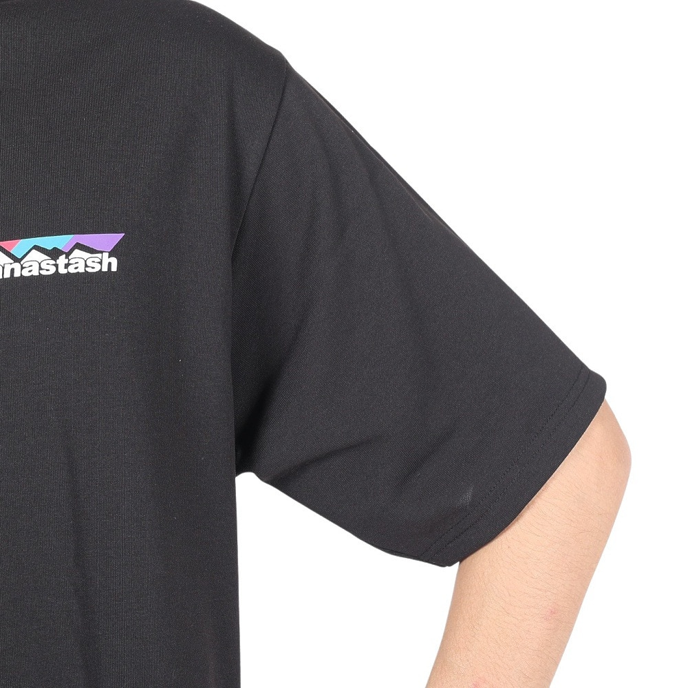 マナスタッシュ（MANASTASH）（メンズ）半袖Tシャツ RE:PET TEE SCHEME ロゴ シャツ 792-3134048 BLK ブラック