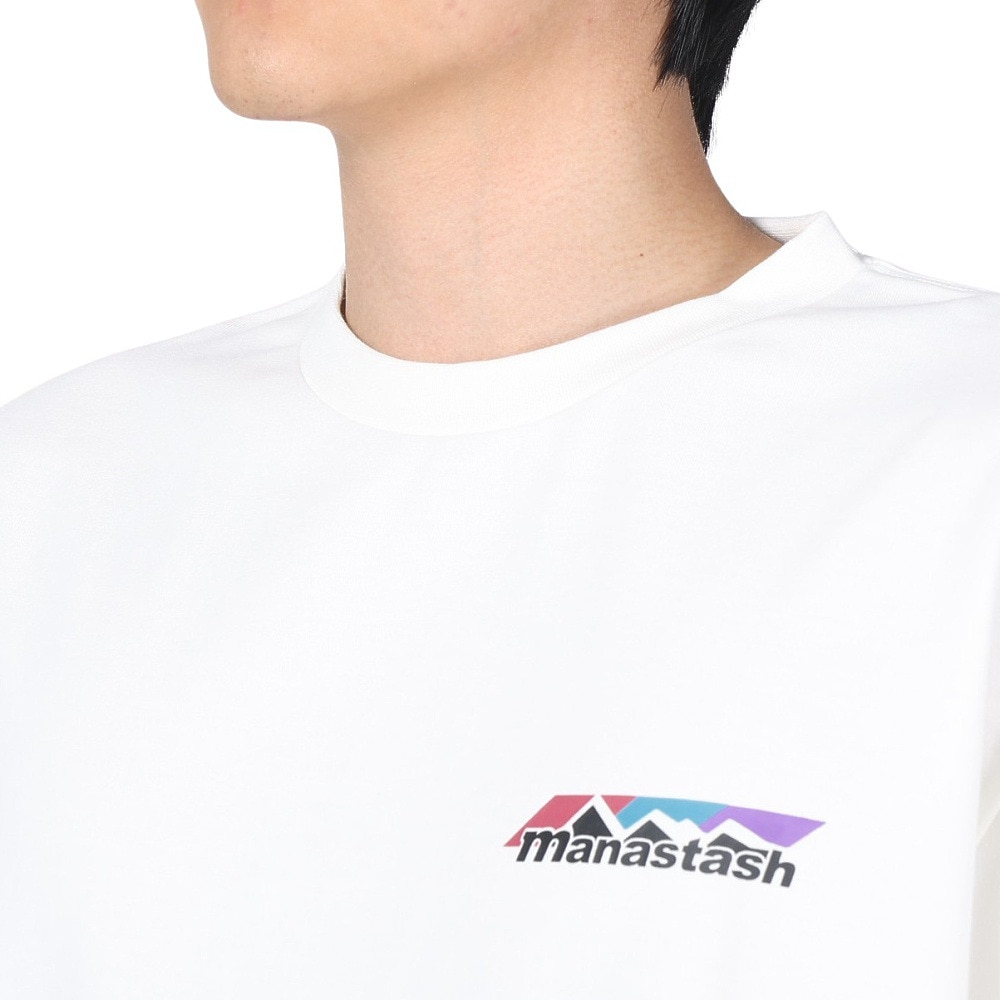 マナスタッシュ（MANASTASH）（メンズ）半袖Tシャツ RE:PET TEE SCHEME ロゴ シャツ 792-3134048 WHT ホワイト