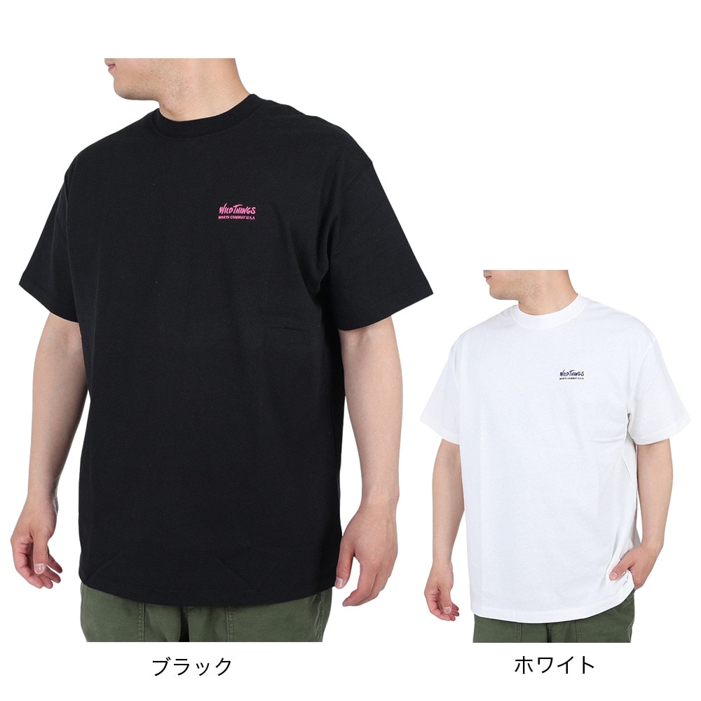 ワイルドシングス（WILD THINGS）（メンズ）ワイルド キャット 半袖Tシャツ WT23034SK-BLACK ブラック