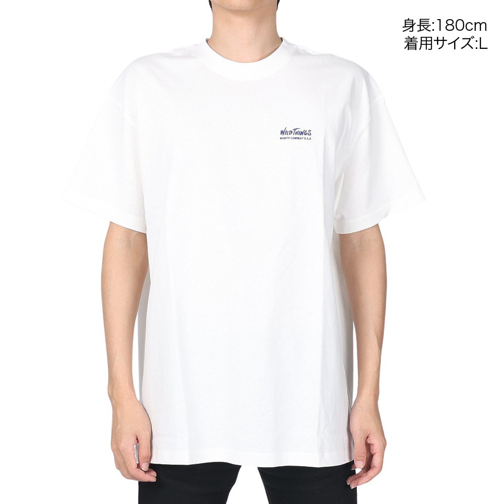 ワイルドシングス（WILD THINGS）（メンズ）半袖Tシャツ バース プレイス Tシャツ WT23035SK-WHITE ホワイト