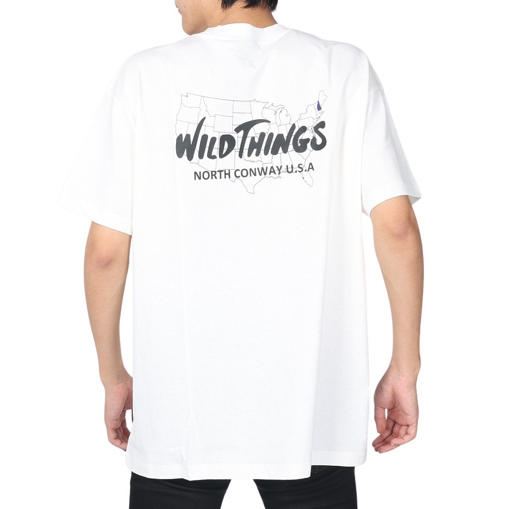 ワイルドシングス（WILD THINGS）（メンズ）半袖Tシャツ バース プレイス Tシャツ WT23035SK-WHITE ホワイト