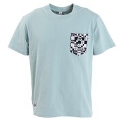 チャムス（CHUMS）（メンズ）半袖Tシャツ 米織小紋柄 ポケット CH01-2259-A002 ブルー