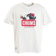 チャムス（CHUMS）（メンズ）半袖Tシャツ CHUMS×アウトドアモンスター ロゴTシャツ CH01-2260-W001 ホワイト