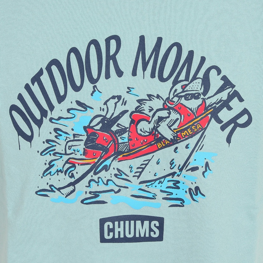 チャムス（CHUMS）（メンズ）半袖Tシャツ CHUMS×アウトドアモンスター CH01-2263-A002 ブルー
