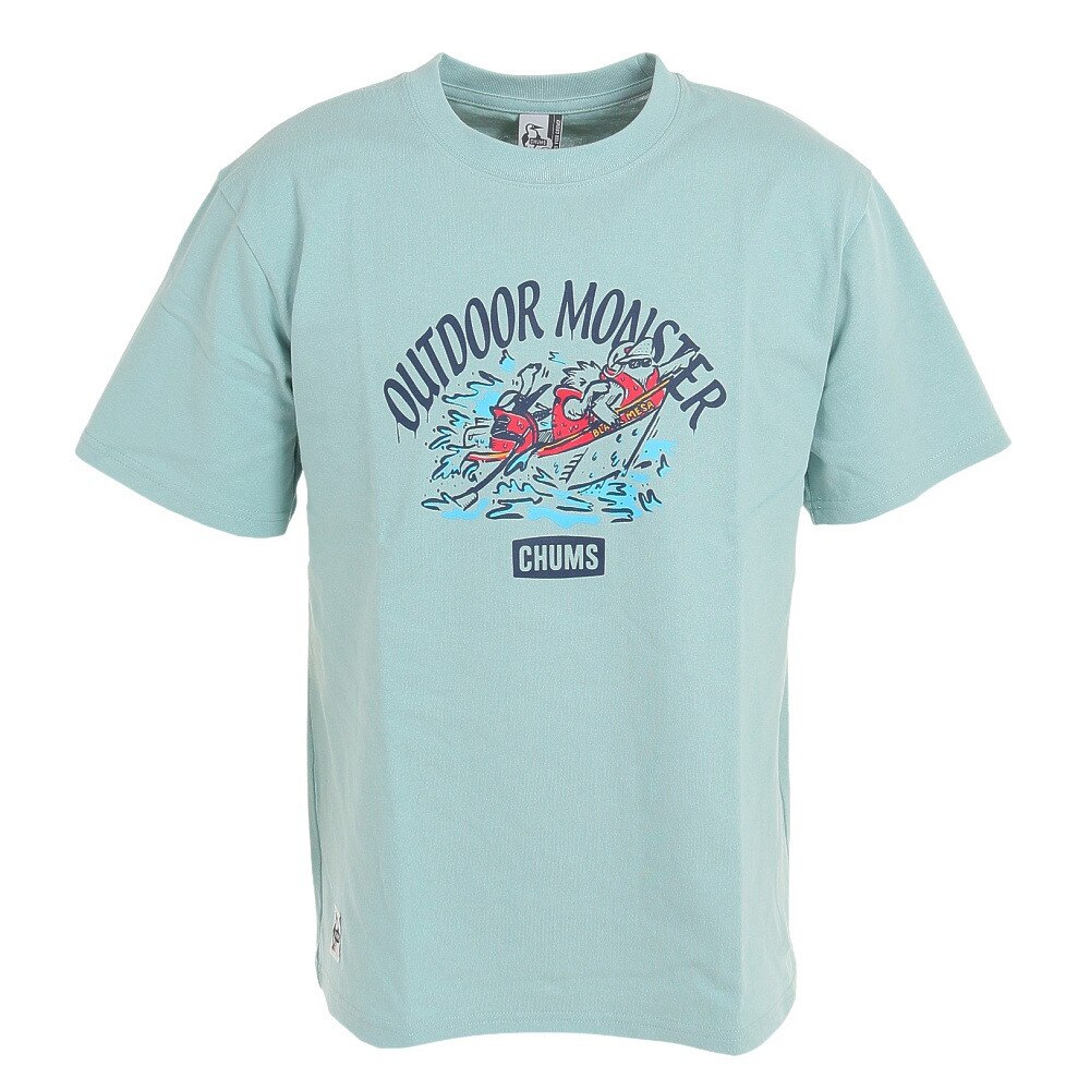 チャムス（CHUMS）（メンズ）半袖Tシャツ CHUMS×アウトドアモンスター CH01-2263-A002 ブルー