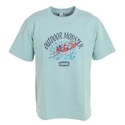 チャムス（CHUMS）（メンズ）半袖Tシャツ CHUMS×アウトドアモンスター CH01-2263-A002 ブルー