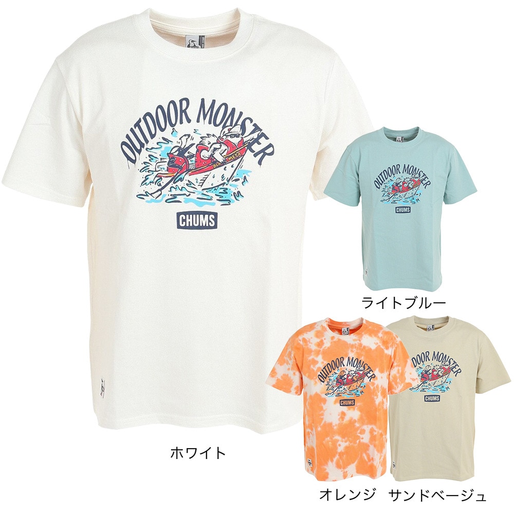 チャムス（CHUMS）（メンズ）半袖Tシャツ CHUMS×アウトドアモンスター CH01-2263-Z266 オレンジ