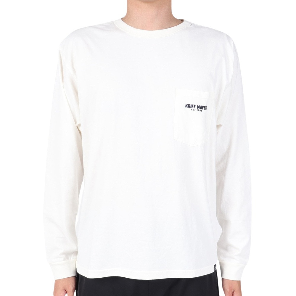 クリフメイヤー（KRIFF MAYER）（メンズ）長袖Tシャツ ロンT キャンプラビットプリントポケ 長袖Tシャツ 2317801-5:OFF ホワイト