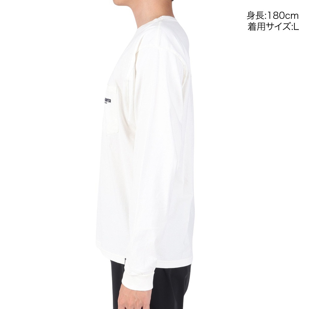 クリフメイヤー（KRIFF MAYER）（メンズ）長袖Tシャツ ロンT キャンプラビットプリントポケ 長袖Tシャツ 2317801-5:OFF ホワイト