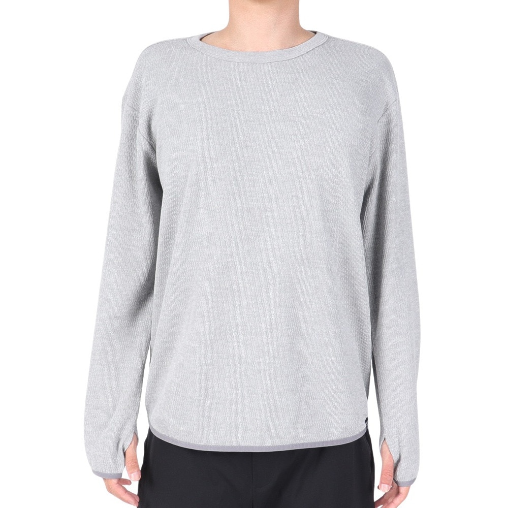 クリフメイヤー（KRIFF MAYER）（メンズ）柔らかな着心地 長袖Tシャツ ロンT サーマルパイピング 長袖Tシャツ 2317806-15:GRAY グレー 指貫仕様