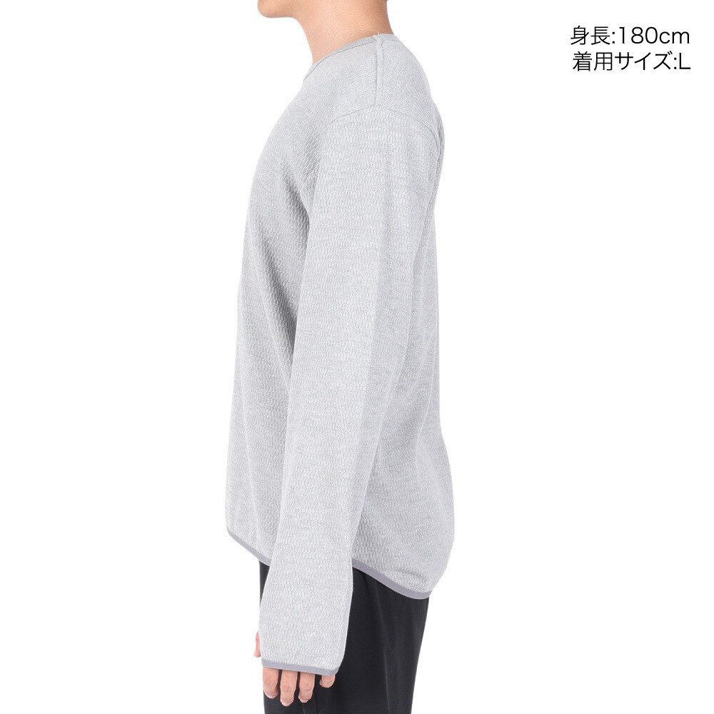 クリフメイヤー（KRIFF MAYER）（メンズ）柔らかな着心地 長袖Tシャツ ロンT サーマルパイピング 長袖Tシャツ 2317806-15:GRAY グレー 指貫仕様