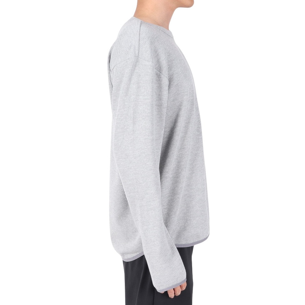 クリフメイヤー（KRIFF MAYER）（メンズ）柔らかな着心地 長袖Tシャツ ロンT サーマルパイピング 長袖Tシャツ 2317806-15:GRAY グレー 指貫仕様
