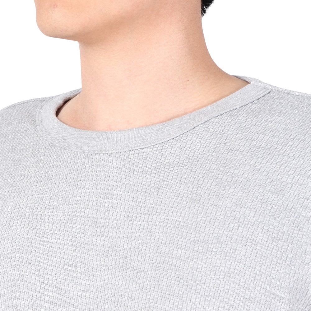 クリフメイヤー（KRIFF MAYER）（メンズ）柔らかな着心地 長袖Tシャツ ロンT サーマルパイピング 長袖Tシャツ 2317806-15:GRAY グレー 指貫仕様