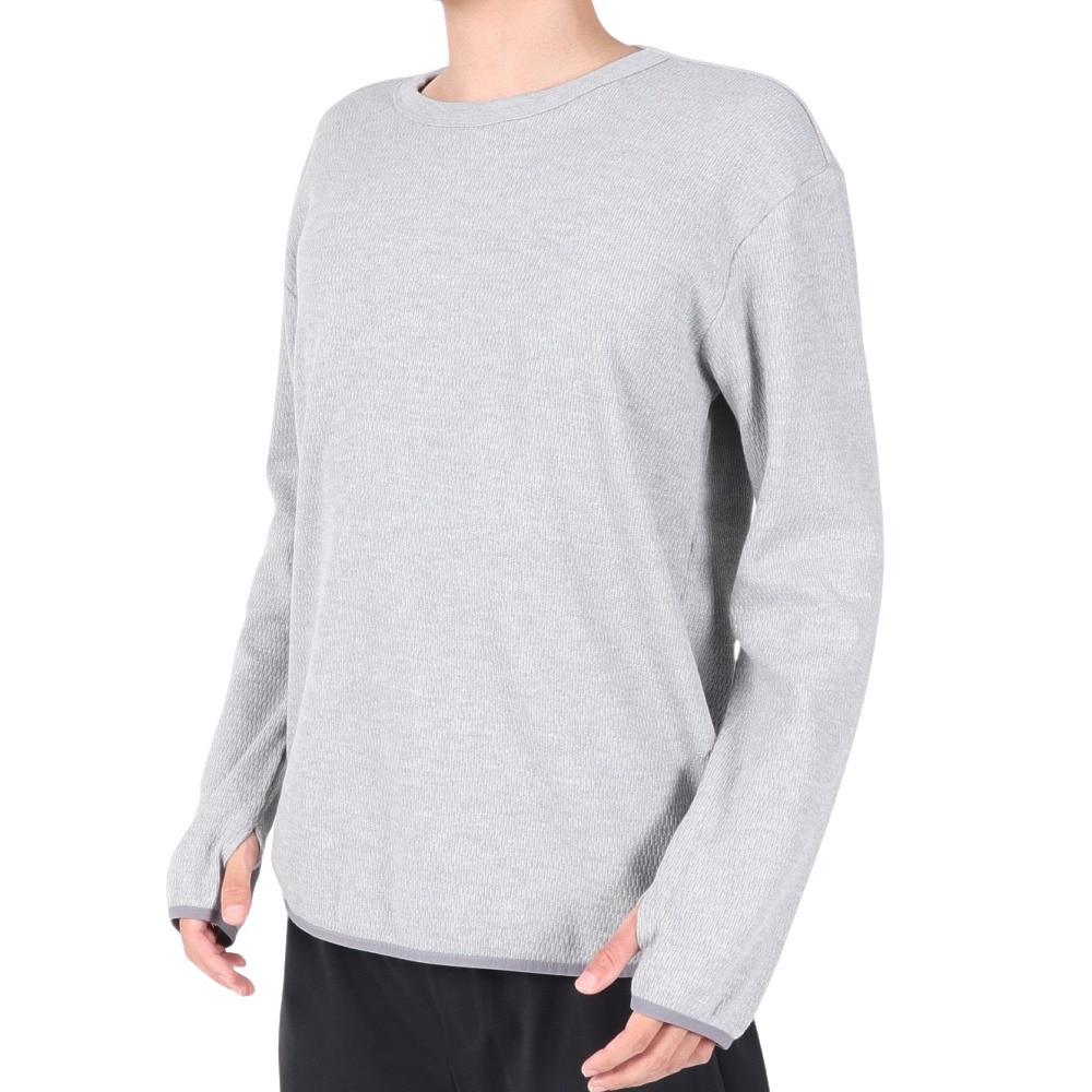 クリフメイヤー（KRIFF MAYER）（メンズ）柔らかな着心地 長袖Tシャツ ロンT サーマルパイピング 長袖Tシャツ 2317806-15:GRAY グレー 指貫仕様