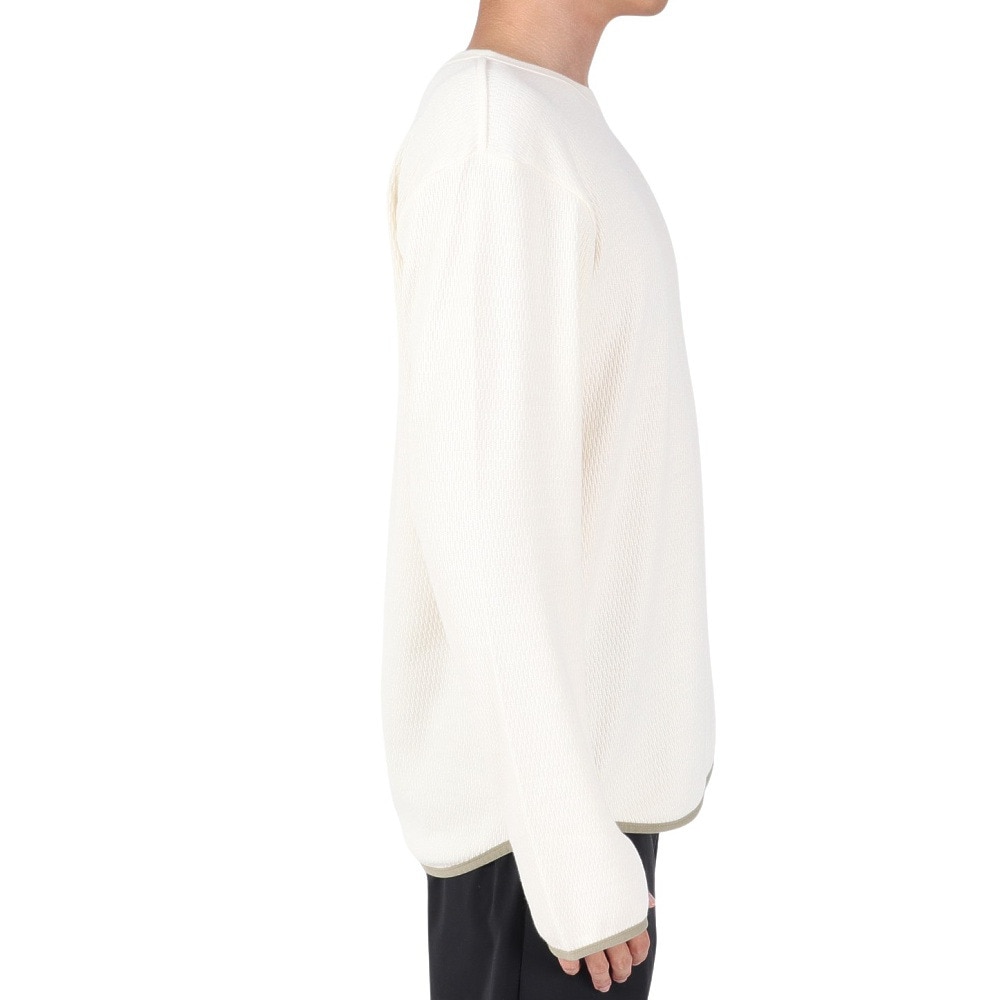 クリフメイヤー（KRIFF MAYER）（メンズ）柔らかな着心地 長袖Tシャツ ロンT サーマルパイピング 長袖Tシャツ 2317806-9:NATURAL ホワイト 指貫仕様