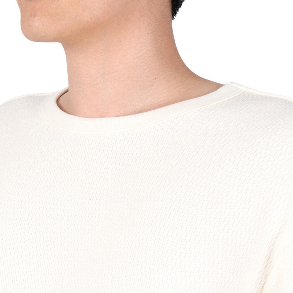 クリフメイヤー（KRIFF MAYER）（メンズ）柔らかな着心地 長袖Tシャツ ロンT サーマルパイピング 長袖Tシャツ 2317806-9:NATURAL ホワイト 指貫仕様