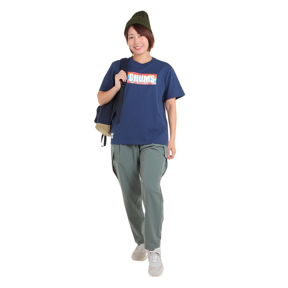 チャムス（CHUMS）（メンズ、レディース）高耐久 ヘビー ウェイト コットン ロゴスターズアンドストライプTシャツ CH01-2388-N001 ネイビー ブレイキン