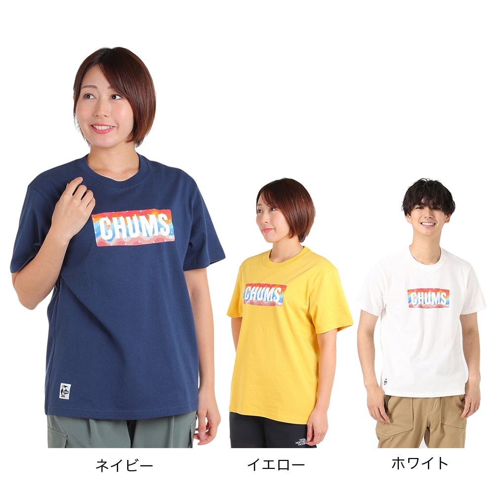 チャムス（CHUMS）（メンズ、レディース）高耐久 ヘビー ウェイト コットン ロゴスターズアンドストライプTシャツ CH01-2388-Y002 イエロー ブレイキン