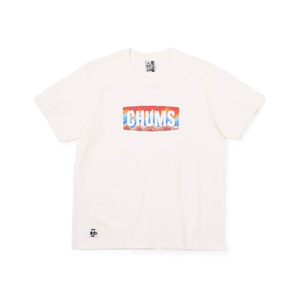 チャムス（CHUMS）（メンズ、レディース）高耐久 ヘビー ウェイト コットン ロゴスターズアンドストライプTシャツ CH01-2388-W001 ホワイト ブレイキン