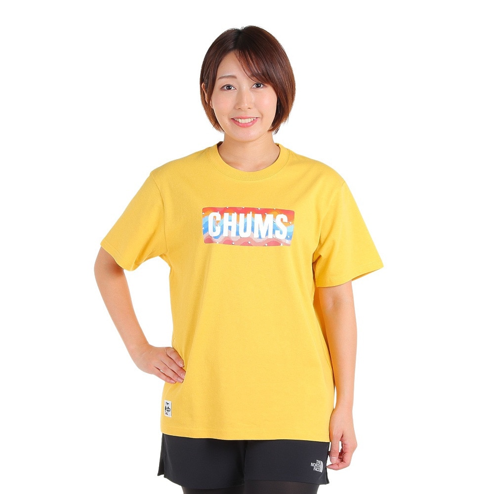 チャムス（CHUMS）（メンズ、レディース）高耐久 ヘビー ウェイト コットン ロゴスターズアンドストライプTシャツ CH01-2388-Y002 イエロー ブレイキン