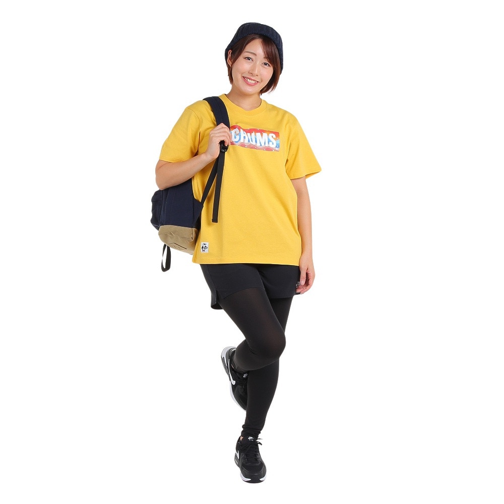 チャムス（CHUMS）（メンズ、レディース）高耐久 ヘビー ウェイト コットン ロゴスターズアンドストライプTシャツ CH01-2388-Y002 イエロー ブレイキン