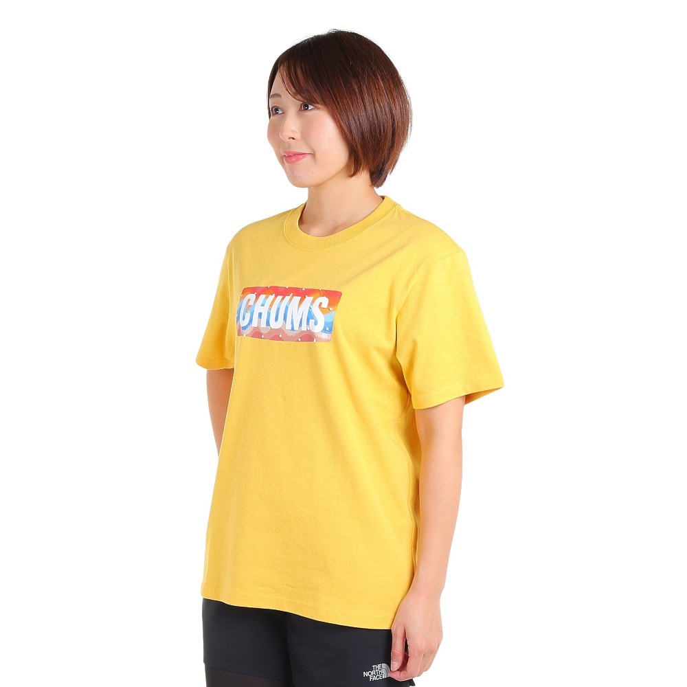 チャムス（CHUMS）（メンズ、レディース）高耐久 ヘビー ウェイト コットン ロゴスターズアンドストライプTシャツ CH01-2388-Y002 イエロー ブレイキン