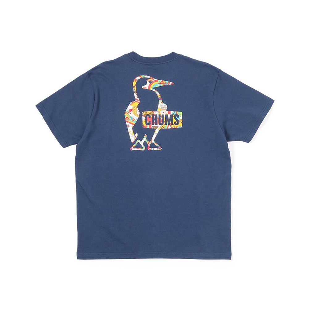 チャムス（CHUMS）（メンズ、レディース）半袖Tシャツ ブービーロゴレインボーアイランズTシャツ CH01-2389-N001 ネイビー