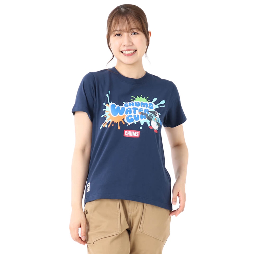 チャムス（CHUMS）（メンズ、レディース）半袖Tシャツ ウォーターガンTシャツ CH01-2391-N001 ネイビー アウトドア・キャンプ 用品はエルブレス