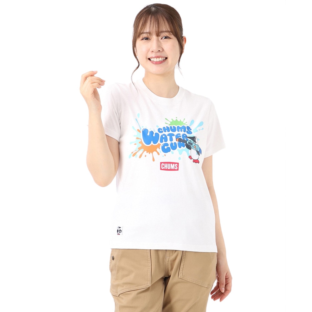チャムス（CHUMS）（メンズ、レディース）半袖Tシャツ ウォーターガンTシャツ CH01-2391-W001 ホワイト アウトドア・キャンプ 用品はエルブレス
