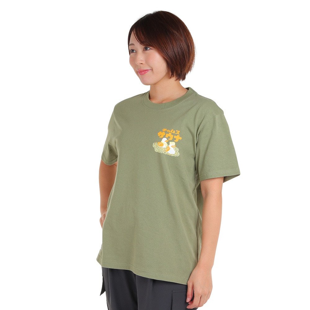 チャムス（CHUMS）（メンズ、レディース）半袖Tシャツ サウナTシャツ CH01-2392-M022 カーキ