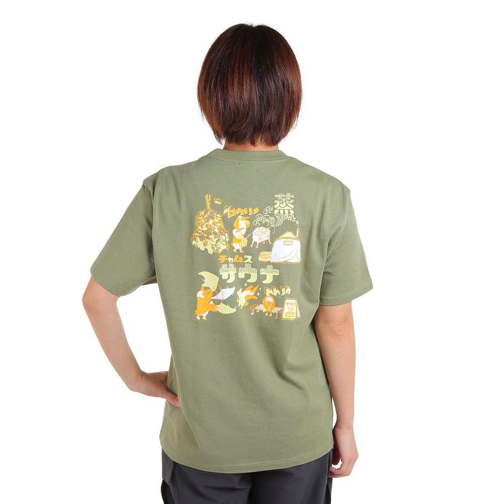 チャムス（CHUMS）（メンズ、レディース）半袖Tシャツ サウナTシャツ CH01-2392-M022 カーキ