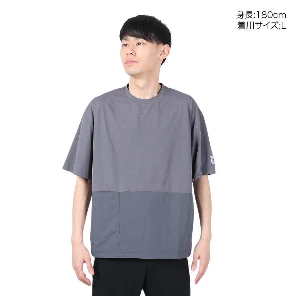 フットマーク（FOOTMARK）（メンズ）半袖 プルオーバー Tシャツ 脇ポケット 3100204-245 速乾